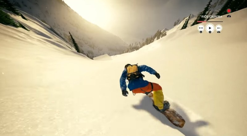 Snowboarding in Steep.