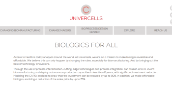 Belgian biotech company Univercells awarded $12 million grant