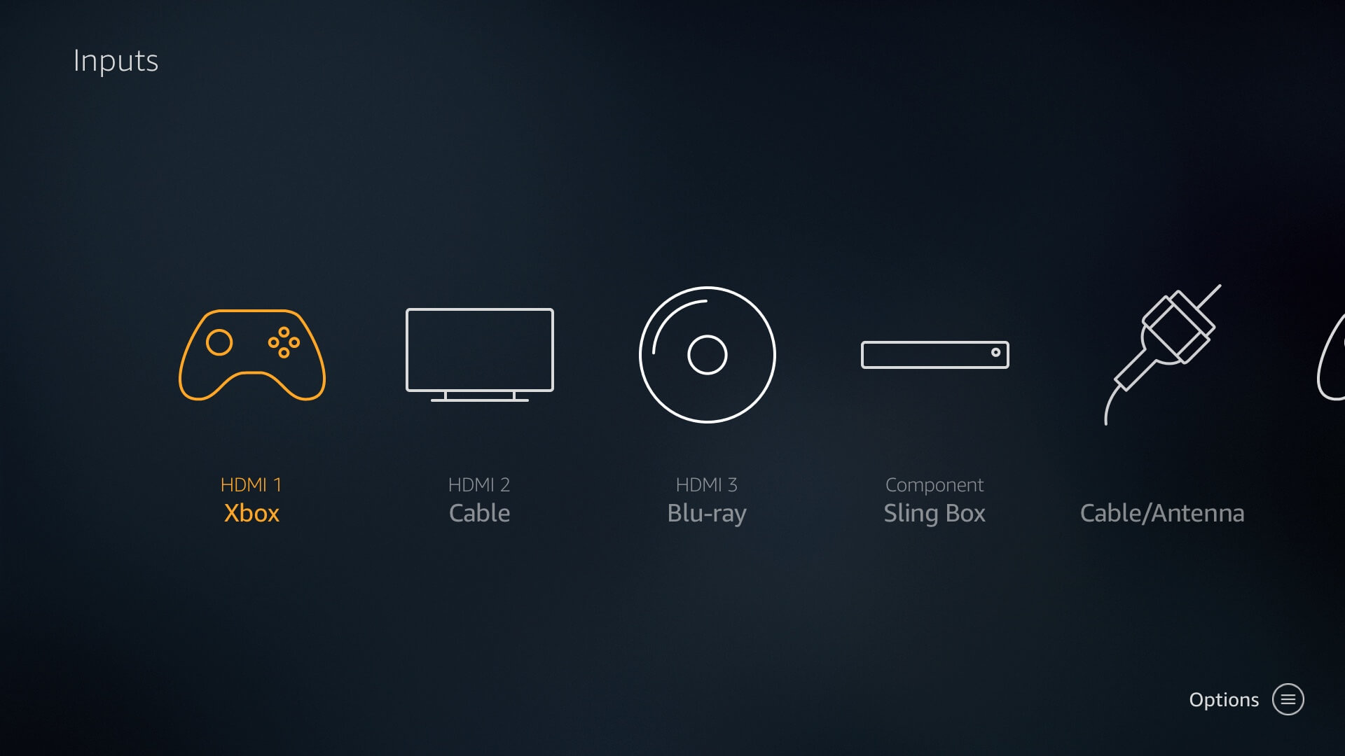 Inputs supported on the Westinghouse 4k UHD Smart TV - Amazon Fire TV edition.