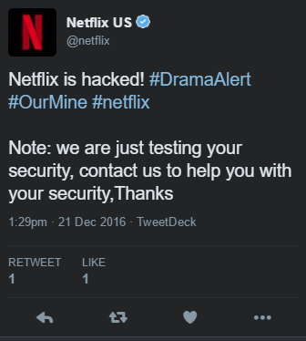 Netflix's Twitter account