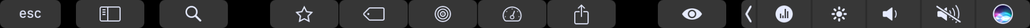 The options you see on the Touch Bar when you're in the sheets column in Ulysses and a particular sheet is highlighted.