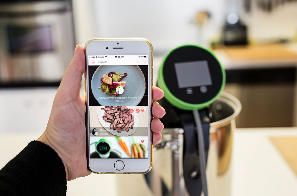 Nomiku's sous vide device and mobile app