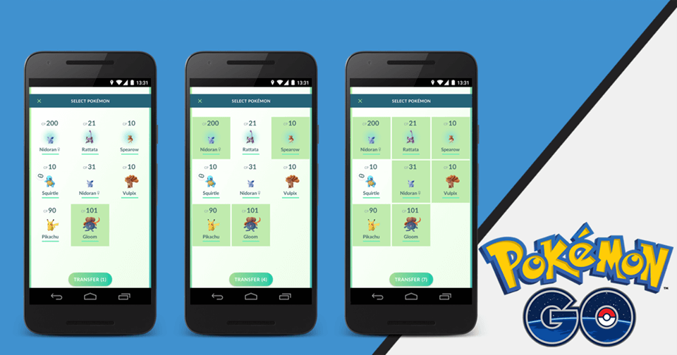Selecting Pokémon in bulk? Truly, this is the future.