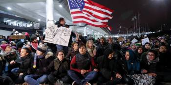 President Trump wants to keep them out. Airbnb is inviting them in