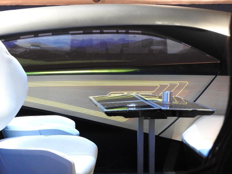 Interior of Panasonic's concept car for autonomous driving.