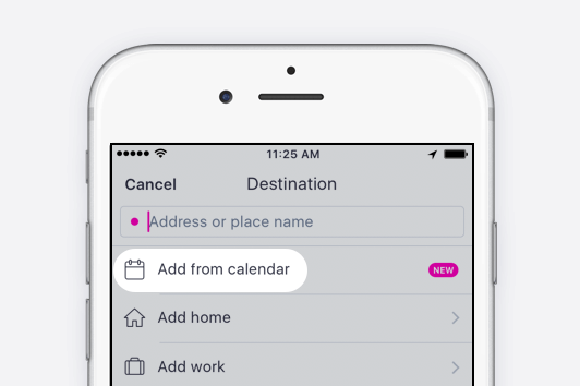 Lyft lets riders sync phone calendar with its app.