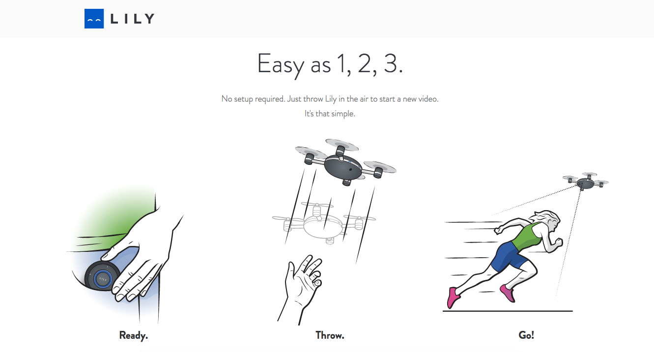 Instructions on how to use the Lily flying camera drone.