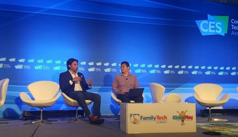 Archit Bhargava (left) and Dean Takahashi on stage at CES 2017.