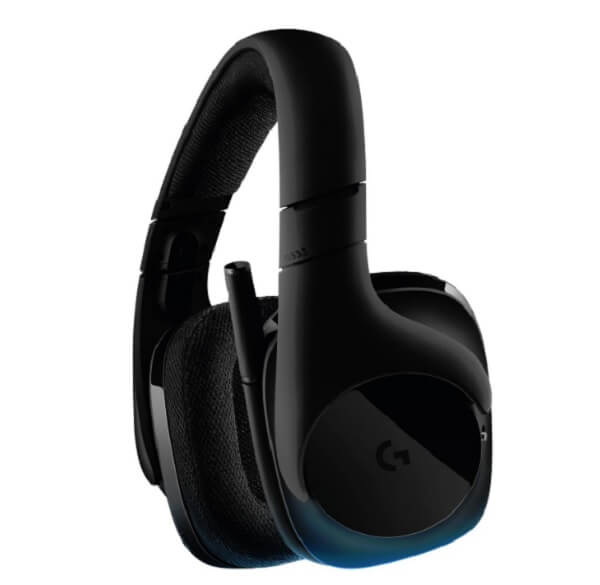 Logitech's G533 wireless headset, viewed from the side.