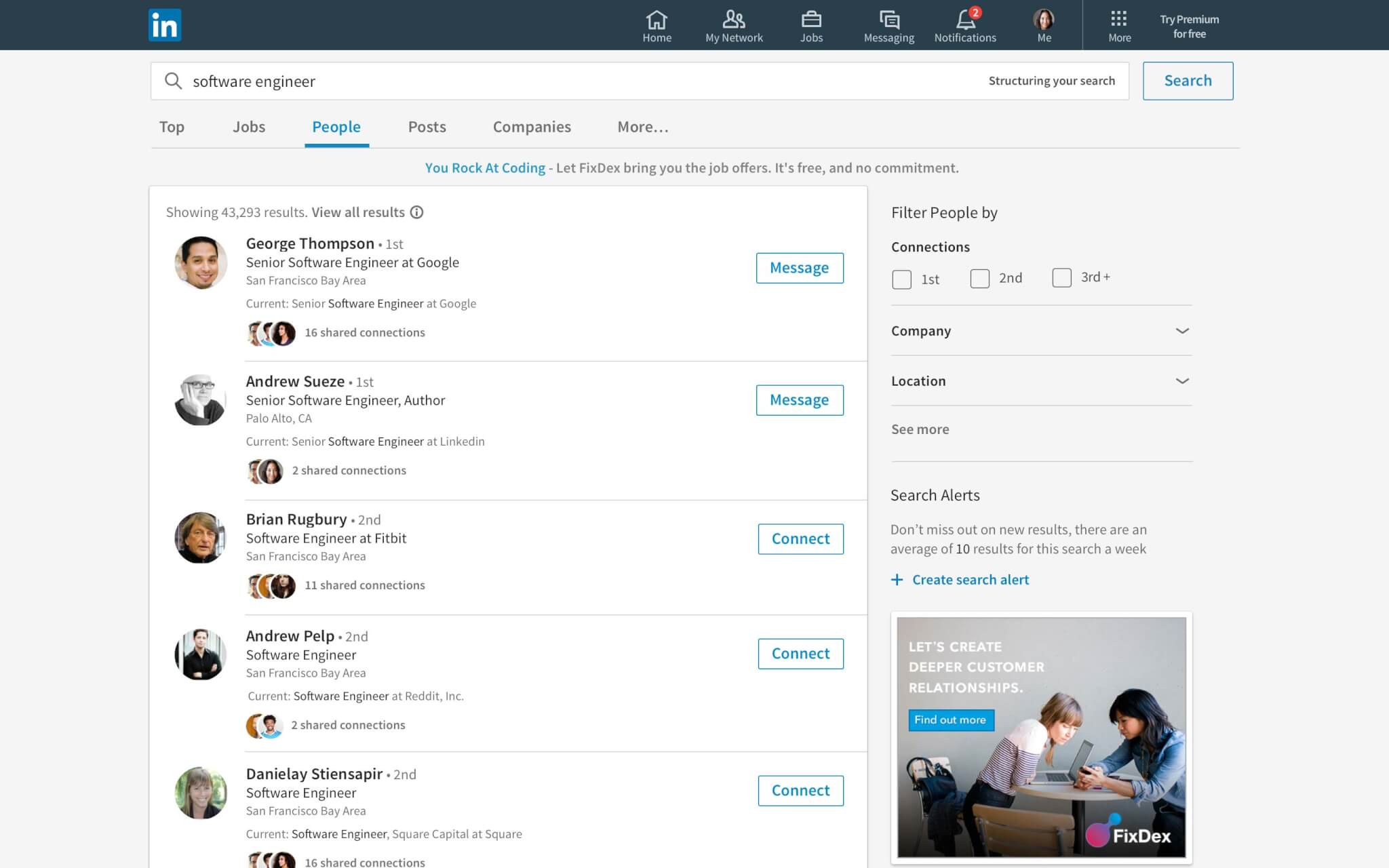 Searching on LinkedIn has been improved in the 2017 desktop app redesign.