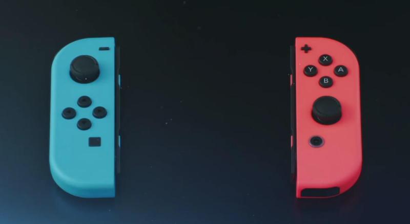 Nintendo's new Joy Con controller comes in black, blue, or red.