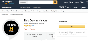 The History Channel Alexa skill is getting popular among Echo owners