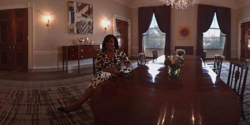 Michelle Obama narrates a VR tour in the White House.