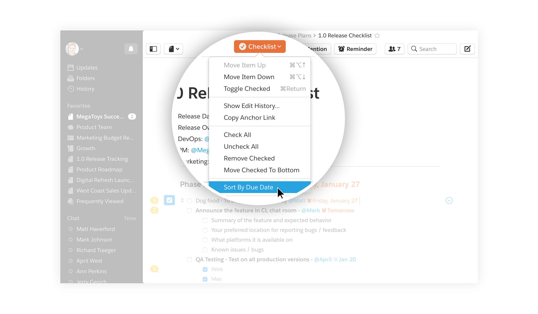 Quip checklist