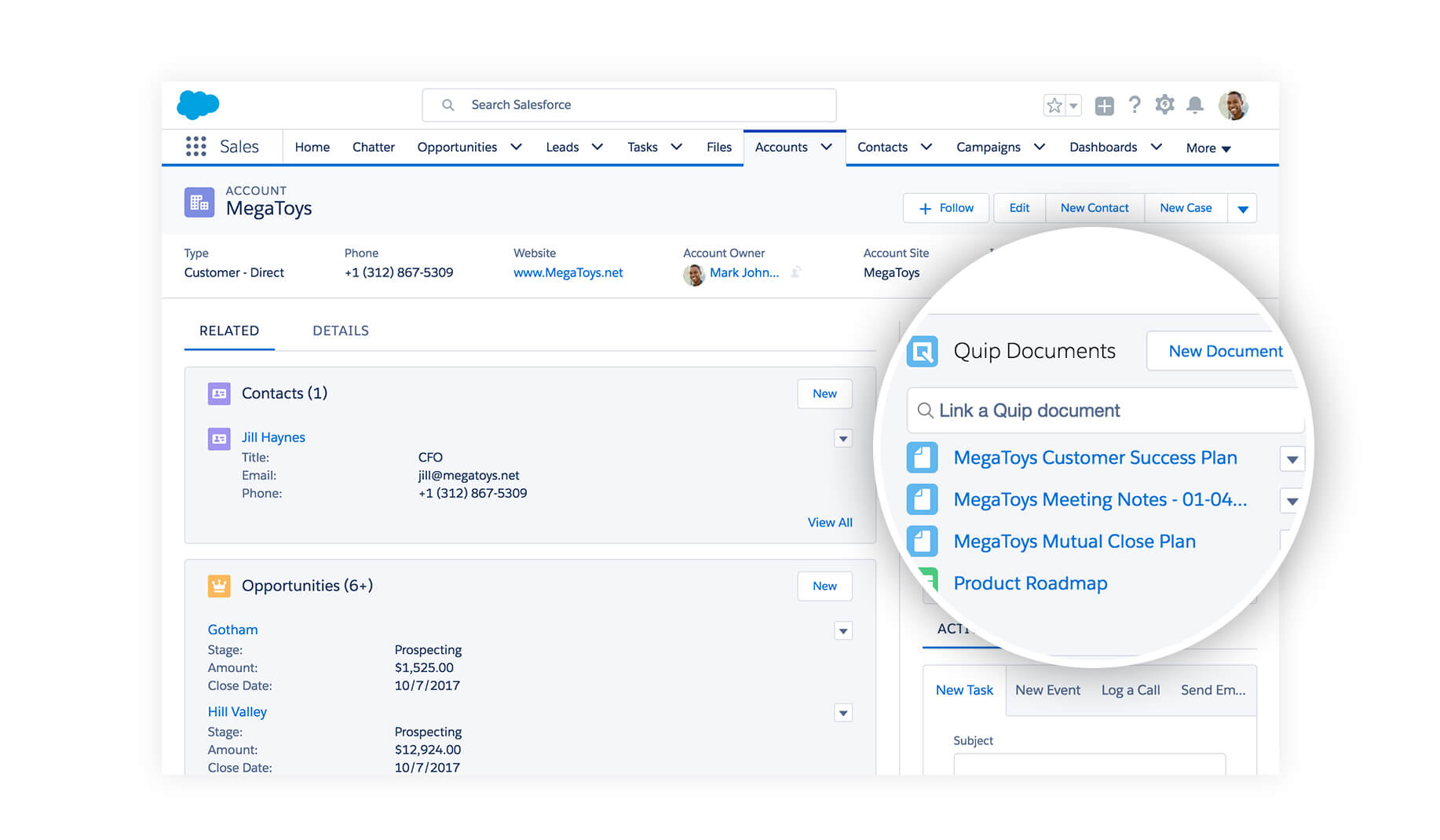 Quip integration with Salesforce