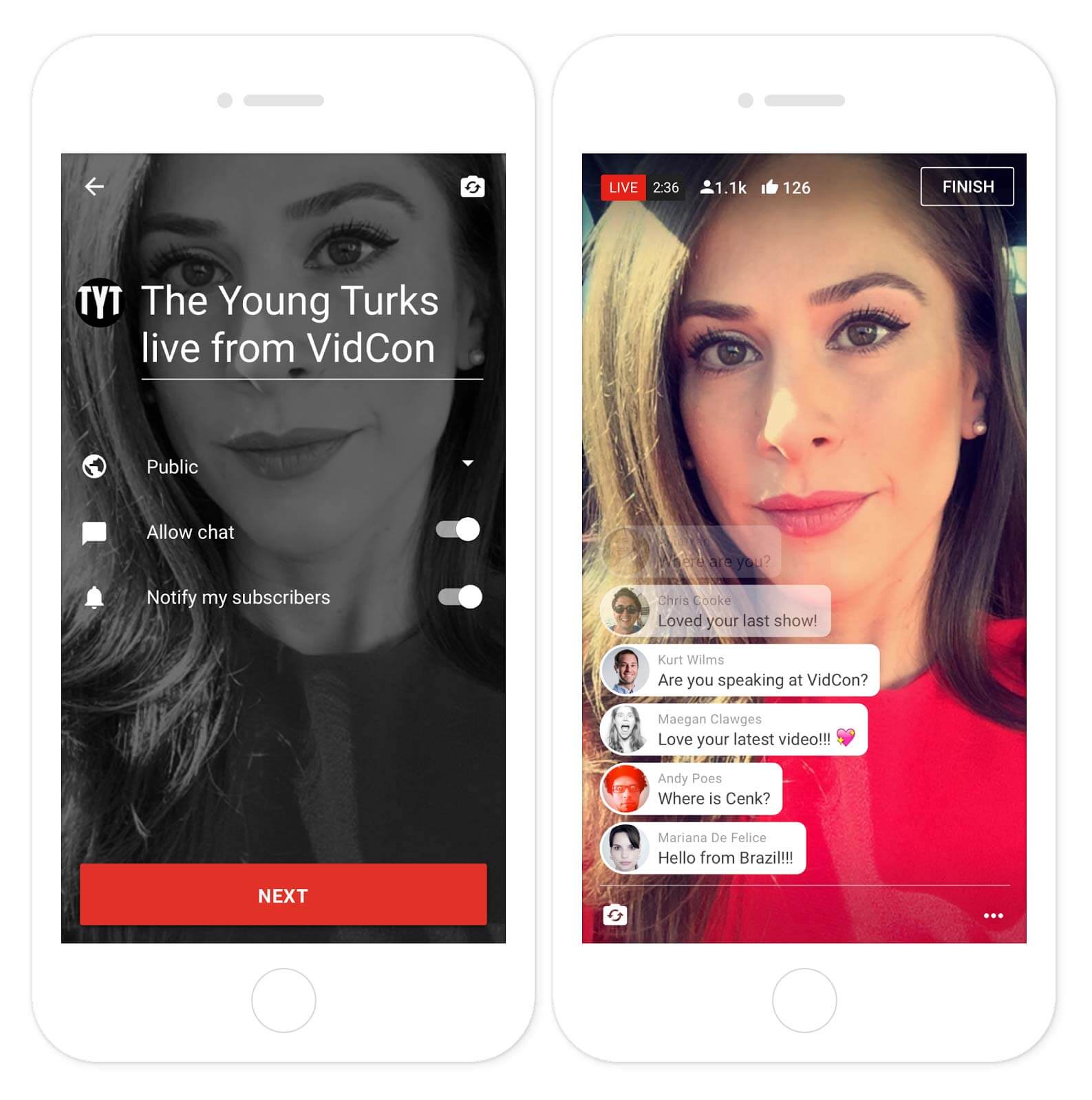 YouTube mobile livestreaming