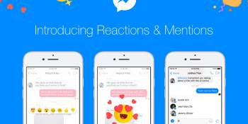 Facebook Messenger adds support for reactions and @mentions