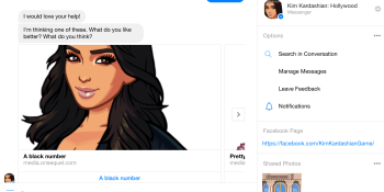 Kim Kardashian launches Facebook Messenger bot to promote her mobile game