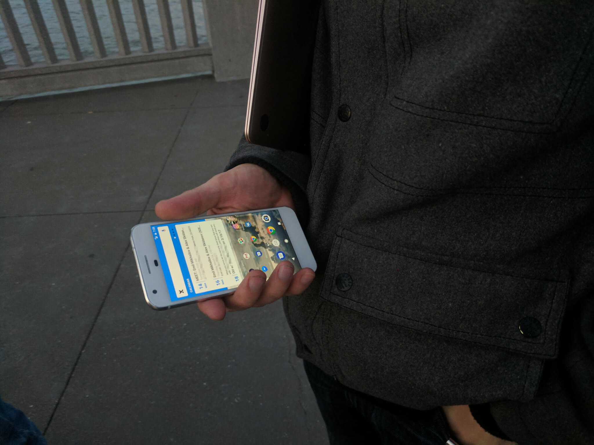 Skidanov and his Google Pixel with the third version of Xix One.