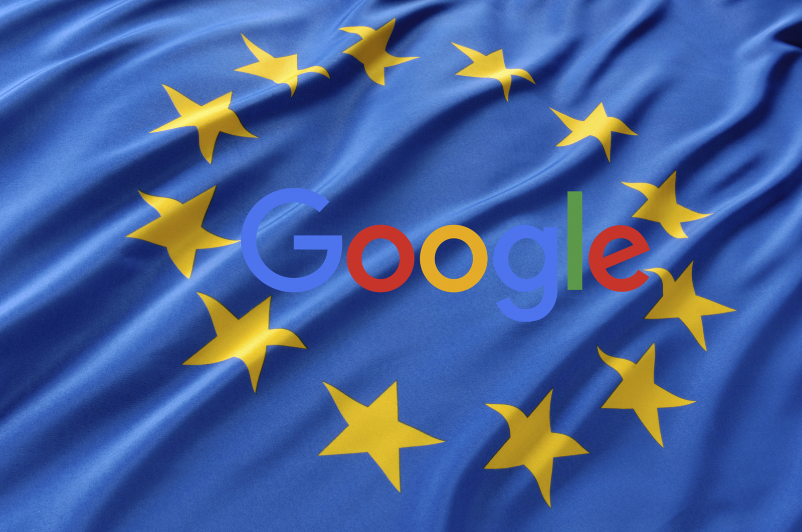 EU flag with Google logo