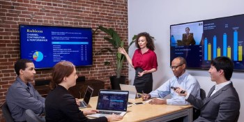 Mezzanine Teamwork enables collaboration in small work spaces