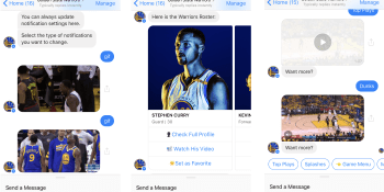 Who needs ESPN? The Golden State Warriors bot sends you video highlights in Facebook Messenger