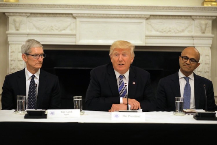 U.S. president Donald Trump participates in an American Technology Council roundtable at the White House, June 19, 2017. 