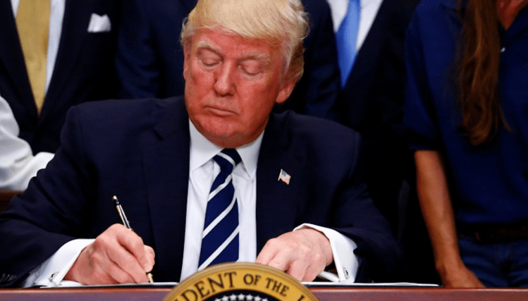 This photo shows U.S. President Donald J. Trump as he delivers remarks on "Apprenticeship and Workforce of Tomorrow" initiatives and signs an executive order at the White House in Washington, U.S. June 15, 2017.