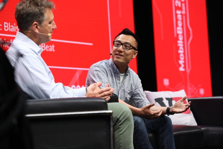 Doordash CEO and founder Tony Xu on stage at MB 2017
