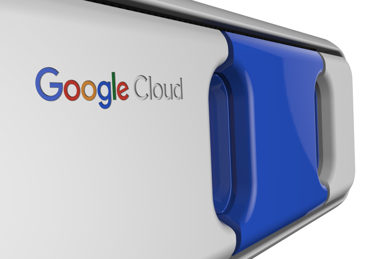Google Cloud Transfer Appliance Faceplate (blue).