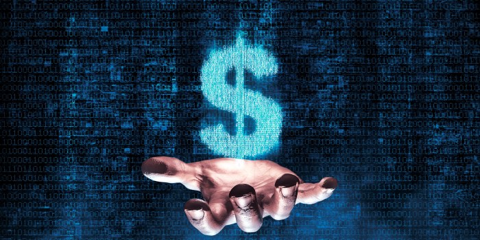 Hand with money symbol