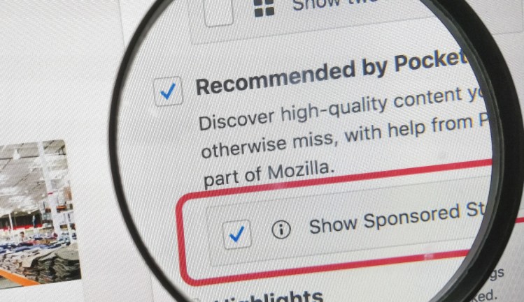 Firefox : Sponsored stories