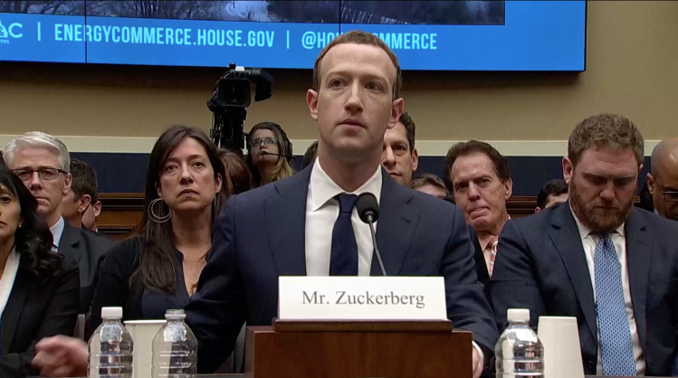 Mark Zuckerberg testifies in front of the House Energy and Commerce Committee on April 11, 2018. 