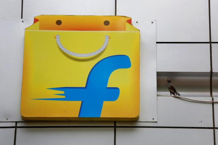 The logo of India's e-commerce firm Flipkart installed on the company's office in Bengaluru, India April 12, 2018. 