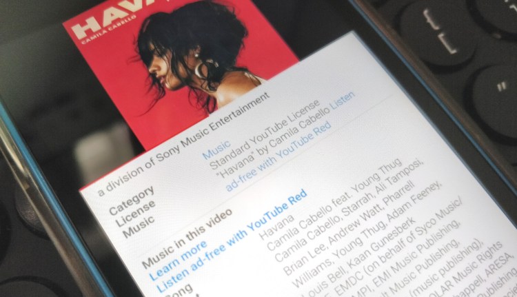 YouTube music credits