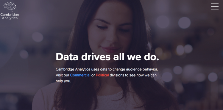 Screenshot from Cambridge Analytica's website