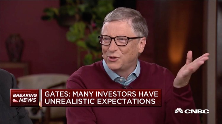 Bill Gates praises Apple as "amazing" during a May 7, 2018 interview on CNBC.