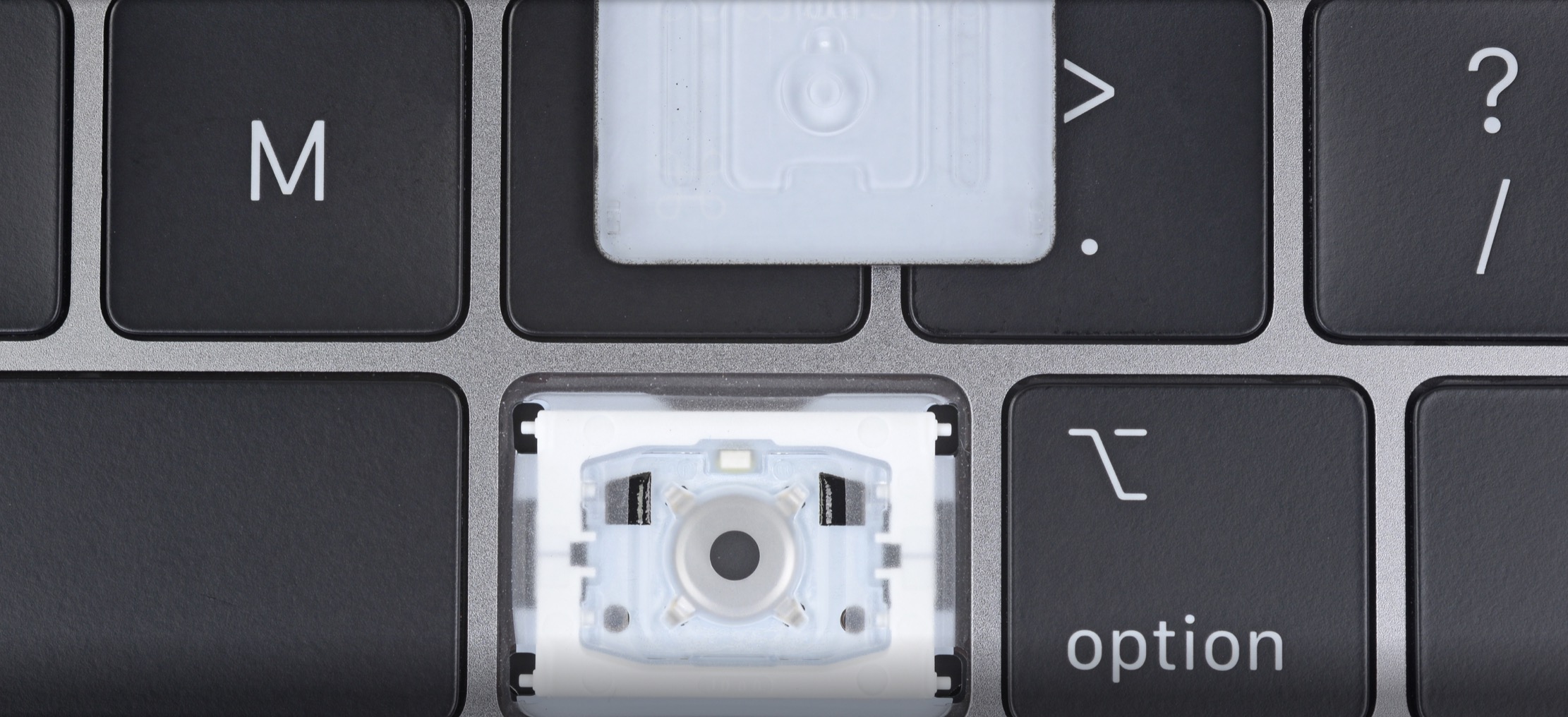 A new silicone cover is hidden inside each key of the 2018 MacBook Pro.