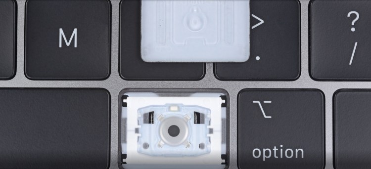 A new silicone cover is hidden inside each key of the 2018 MacBook Pro.