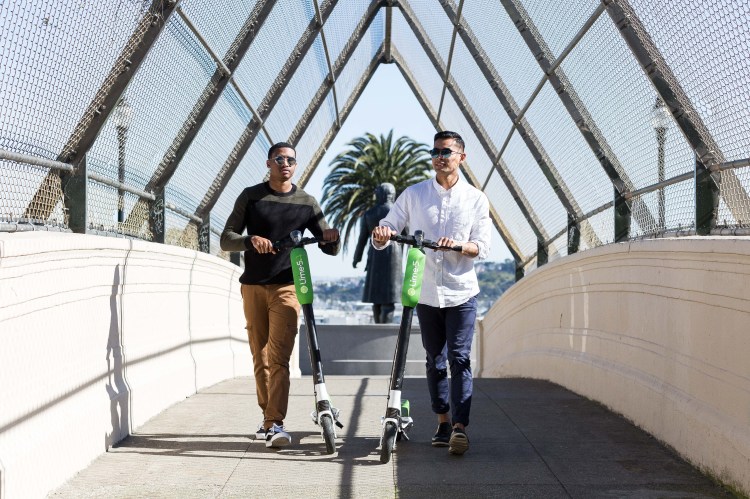 Lime electric scooters