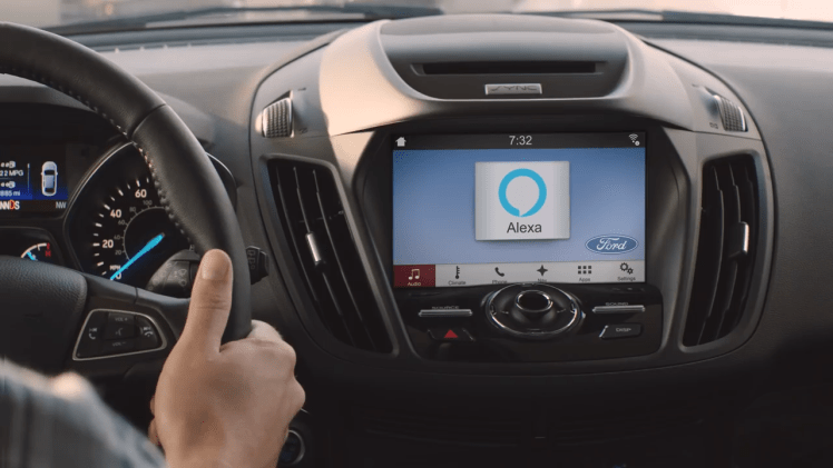 Alexa in a Ford vehicle infotainment system