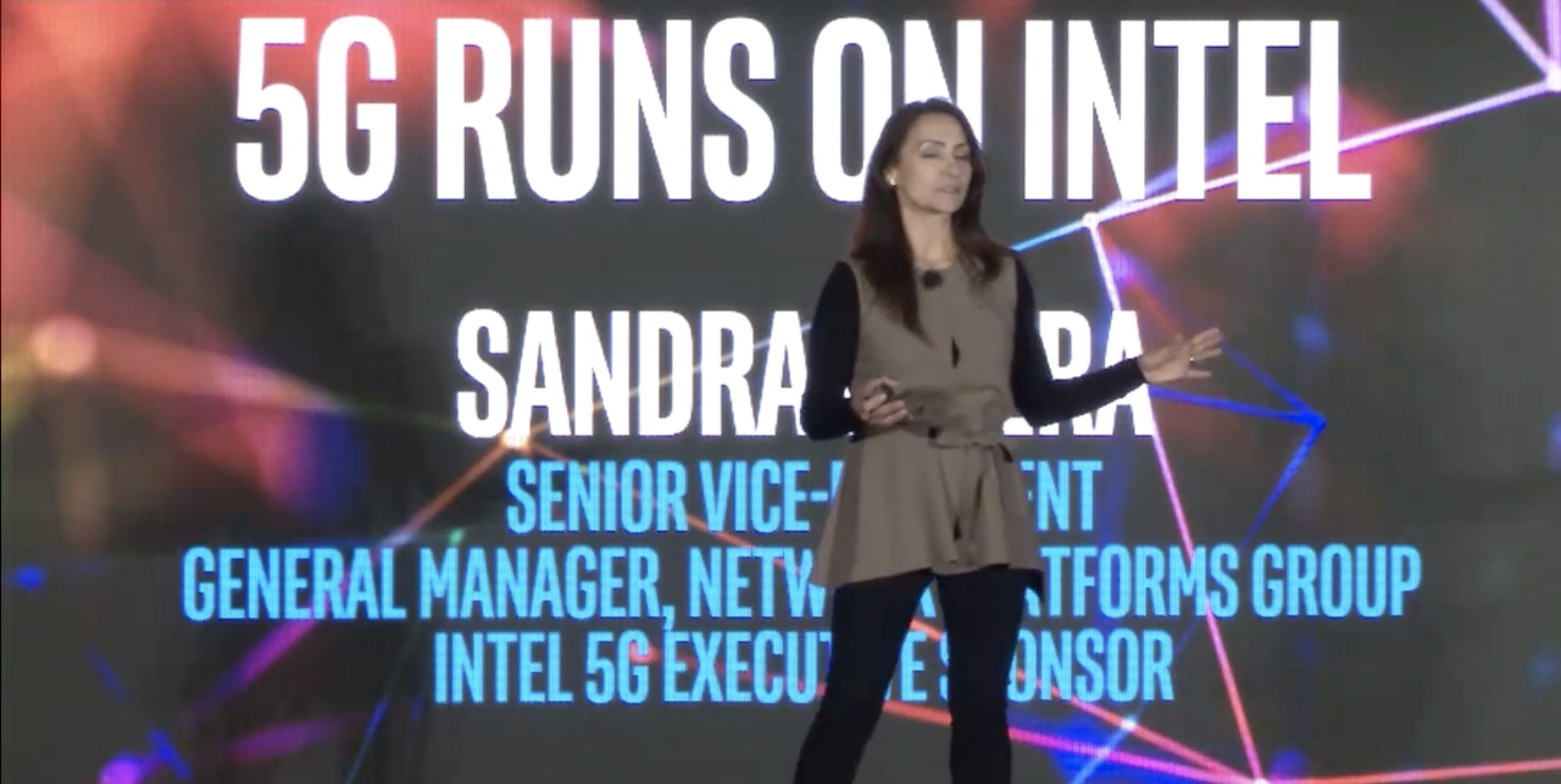 Intel SVP Sandra Rivera speaks at the Intel 5G Summit in Los Angeles, CA.