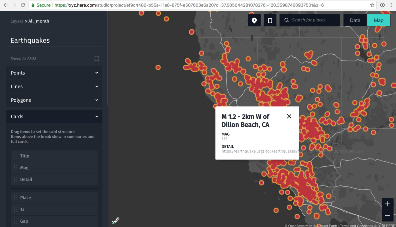 Here XYZ: Mapping earthquakes