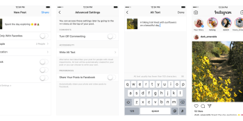 Instagram is rolling out alternative text descriptions for visually impaired users