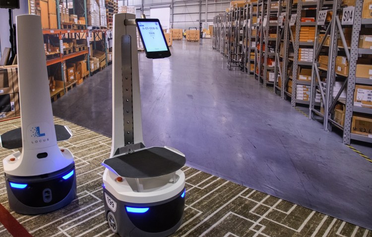 A Locus robot designed to work together with humans in DHL warehouses