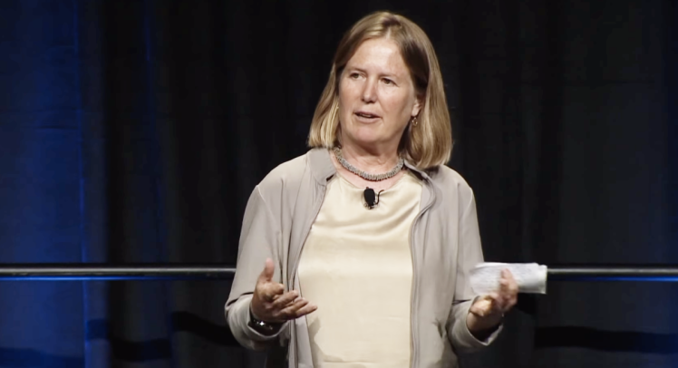 Diane Greene speaks at Google I/O in 2013.