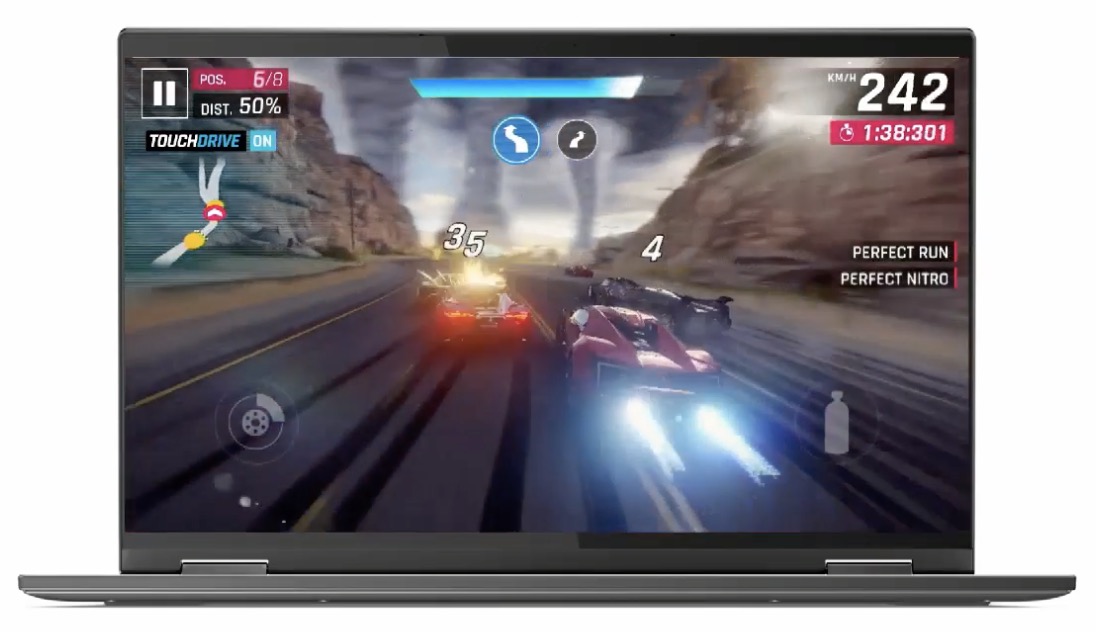 Gameloft's Asphalt 9 running on the Snapdragon 8cx.