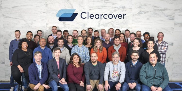 Clearcover employees at the company's Chicago headquarters. 