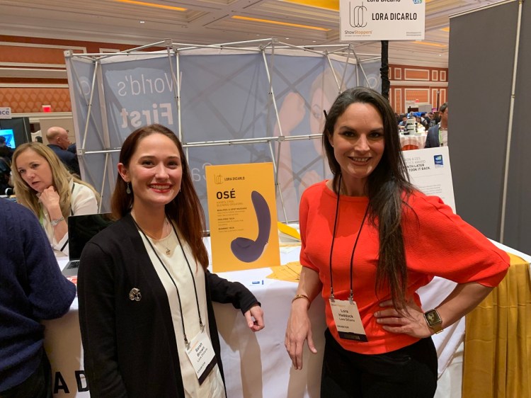 Sarah Brown (left) and Lora Haddock of Lora DiCarlo, maker of the Ose sex toy, at Showstoppers.
