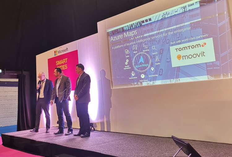 TomTom, Microsoft, and Moovit on stage at Move 2019 (London)